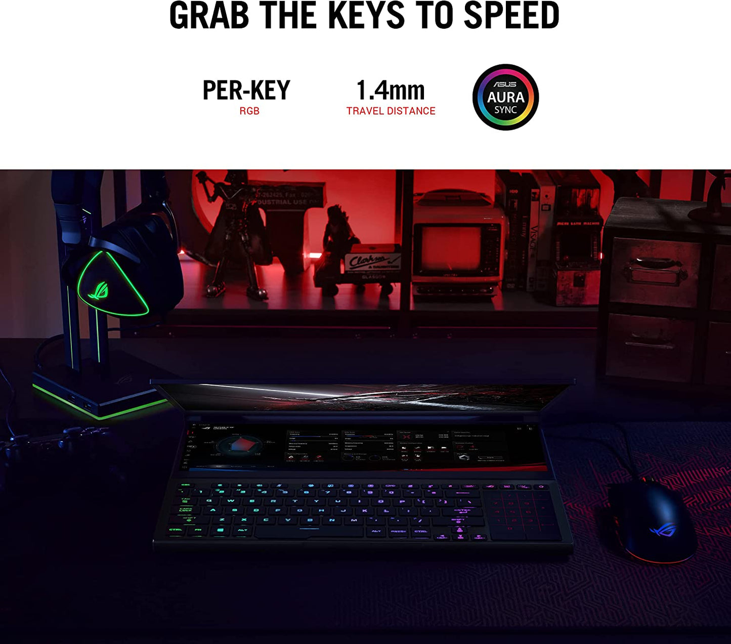 ROG Zephyrus Duo SE 15 Gaming Laptop, 15.6” 300Hz IPS Type FHD Display, NVIDIA Geforce RTX 3060, AMD Ryzen 9 5980HX, 16GB DDR4, 1TB Pcie SSD, Per-Key RGB Keyboard, Windows 10 Home, GX551QM-ES96