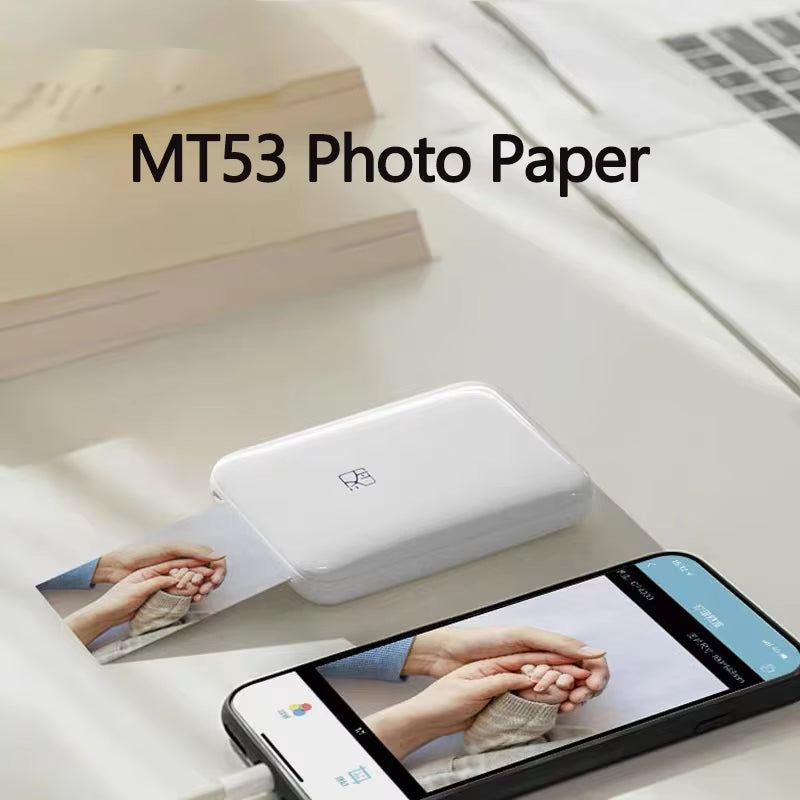 10Pcs Photo Paper 2X3 Inch Sticky-Backed Photo Paper for HPRT MT53 Pocket Photo Printer